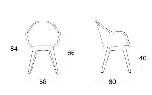 Remi dining chair teak base