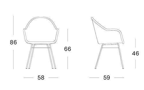 Remi dining chair steel a base