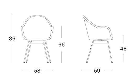 Edgard dining chair steel A base