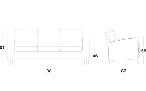 Safi lounge sofa 3S