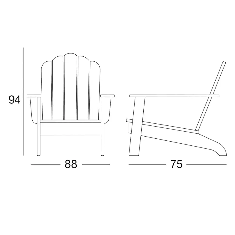 Cotswold Teak Adirondack Armchair Dimensions