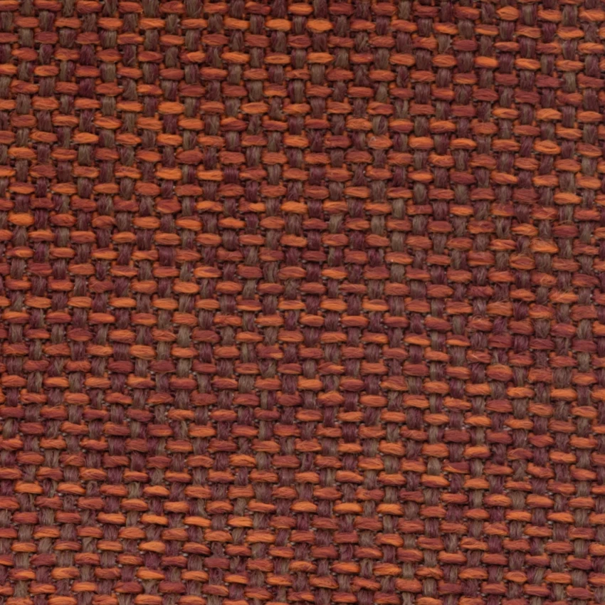 Spice – Coarse-textured fabric in earthy rust and brown tones, with a chunky, handwoven appearance.